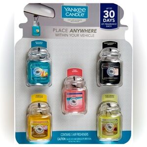 Yankee Candle Car Jar Ultimate Multipack- 5 Air Freshners- NEW-SEALED